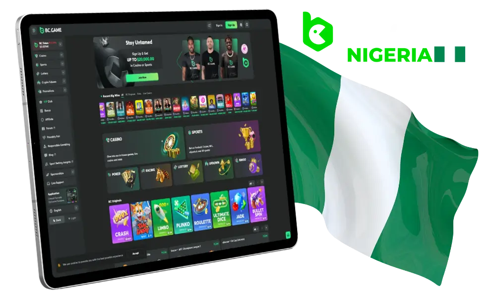 BC Game is a reliable and official website in Nigeria